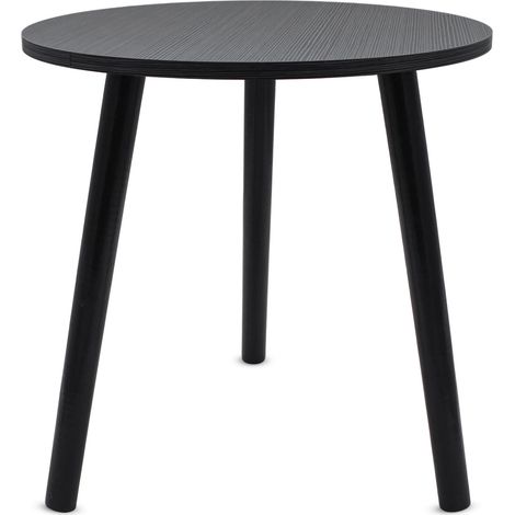 Holz Beistelltisch schwarz rund mit 3 Beinen - 41 x 40 cm - Deko Blumentisch im eleganten Design - Couchtisch Sofatisch