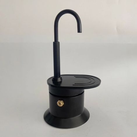 Mini caffettiera a tubo singolo da 50 ml, piccola caffettiera monodose, macchina da caffè per esterni, macchina per espresso, caffettiera per espresso, nera.