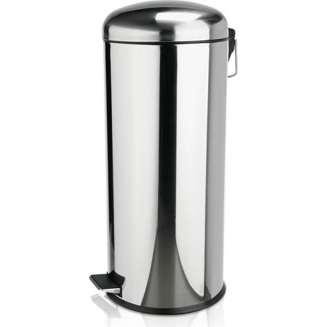 Poubelle à pédale en Acier Inoxydable 30 L H 710 mm Ø 300 mm - Was Germany