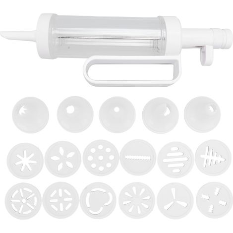 Multifunktionales Keksform-Set mit 12 Scheiben und 5 Düsen – lebensmittelechtes PS/PP-Material – einfach zu bedienen zum Backen (1/5)
