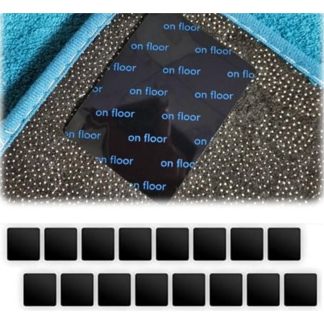 Lot de 16 butées de tapis antidérapantes autocollantes pour fixer les coins sur le carrelage, le parquet, le stratifié, réutilisables (1/5)