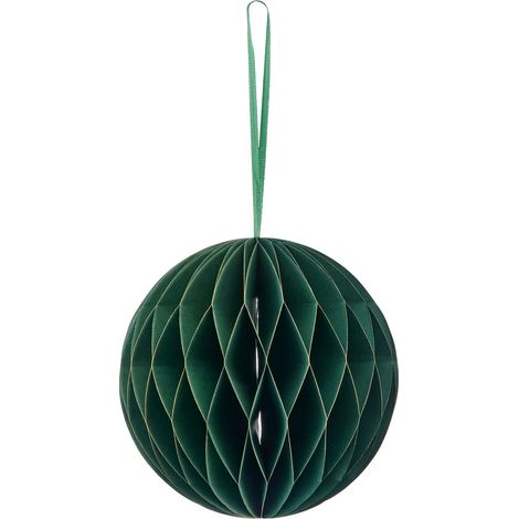 GASPER Weihnachtsanhänger Kugel Dunkelgrün mit Magnetverschluss Ø 15 cm - Papier