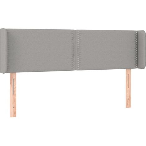 Cabecero accesorio de dormitorio iluminación LED 147 x 16 x 78/88 cm tela gris claro TDL0201378 (1/4)