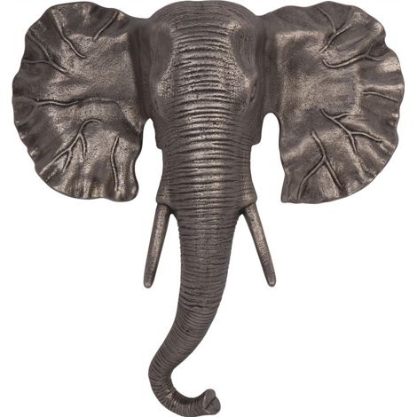 Kariba Elephant Wall Art - Aluminium - L11 x W37 x H39 cm - Antique Gold