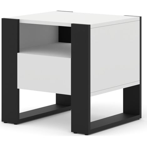 Mesita de noche MONDI 48 cm cajón blanco mate