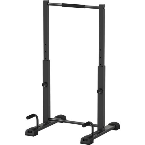 Station de dips, support pour pompes, hauteur réglable de 93 à 117 cm, capacité de charge de 540 kg, entraînement complet du corps, noir (1/5)