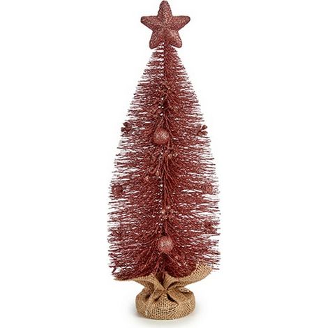 Oggetto decorativo - Albero di Natale - Dimensioni 13x41x13 cm - Colore rosa - Stella rosa