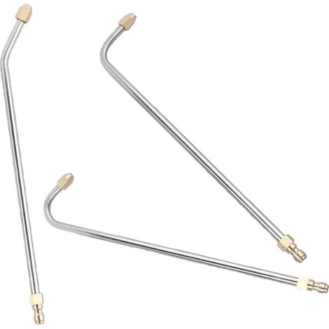 Accessoire de Lance Coudée pour Nettoyeur Haute Pression en Acier Inoxydable 90° 3 Pièces, Embouts pour Nettoyage Gouttières et Climatiseurs, Fixation Facile (1/5)