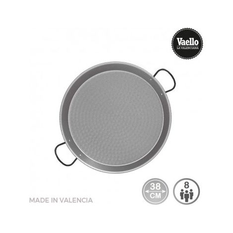 Paellera de acero pulido para induccion y vitroceramica ø38cm (8 personas)