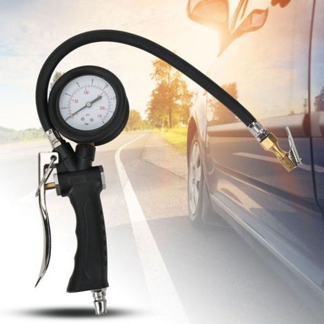 Manomètre pression pneus rotatif portable voiture moto (1/5)