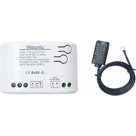 Capteur intelligent de température et d'humidité WiFi  Relais de contact sec 85-250 V  Module intelligent de surveillance en temps réel (1/5)