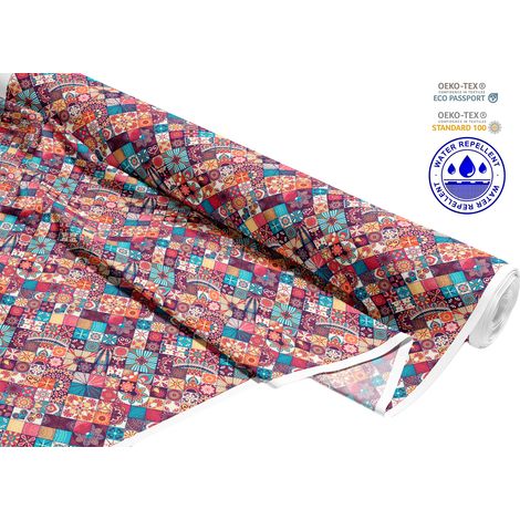 TESSUTI DECORATIVI PER ESTERNI OXFORD - Motivo portoghese in rosso I DR162 (1/5)