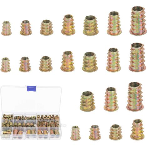 Inserts Filetés En Alliage De Zinc - M4 À M10 - 125 Pièces - Pour Réparation De Meubles En Bois (1/5)
