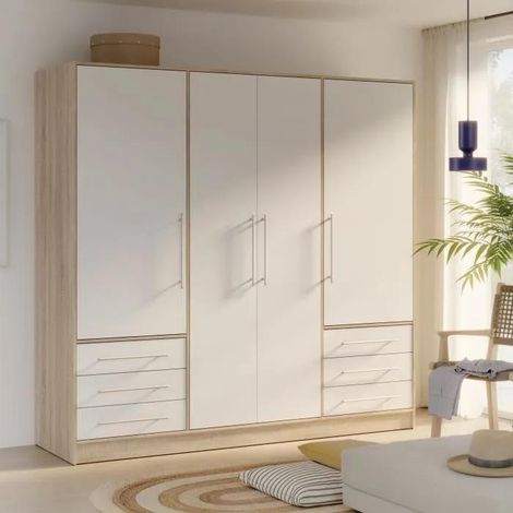 Jupiter Schlafzimmer-Schrank weiß 206,5 cm breit