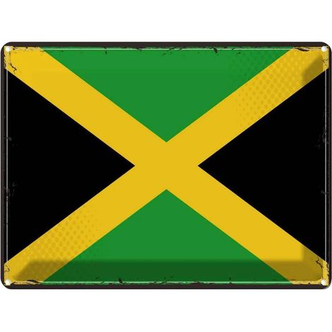 Plaque métallique 30x40 cm Jamaïque Rétro Drapeau de la Jamaïque Blason (1/5)
