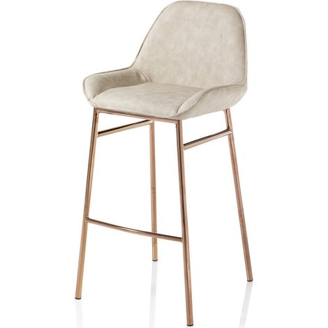 "Set 2 sgabelli TERRY beige melange in metallo e similpelle" (1/2)
