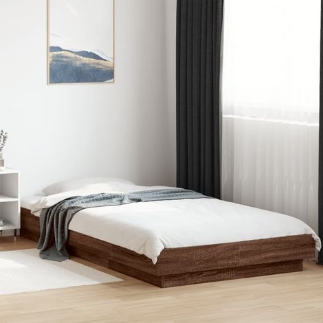 Bettgestell mit LED Braun Eichen-Optik 90x190 cm Holzwerkstoff (1/5)