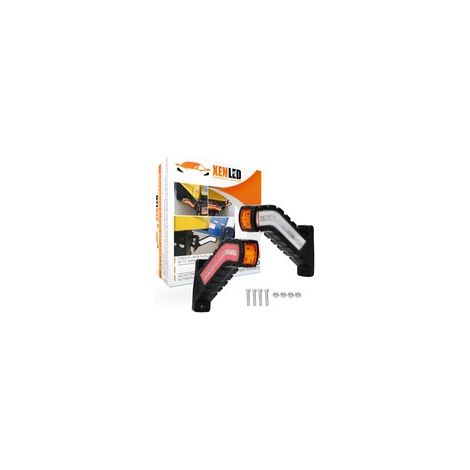 2x Feux de gabarit latéraux + Clignotant LED dynamique pour camion, camping-car, bus, bateau, remorque 12V-24V (1/5)