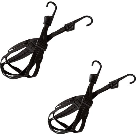 Luggage Strap - Elastic Adjustable Tensioner Belt with Double Rotating Hooks - For Motorcycle Bike Transport - 2 Pcs - 60 to 90 cm (1/5)