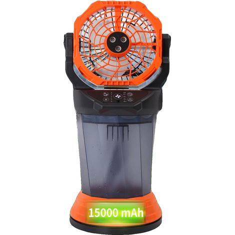 Ventilador nebulizador para exteriores, batería de 15000 mAh, depósito de agua de 2000 ml, oscilación automática de 90°, 4 velocidades de viento, motor sin escobillas. (1/5)