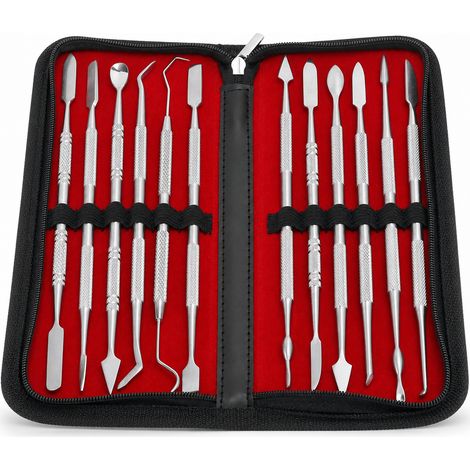 Outils de Sculpture 2 embouts en Inox pour Argile 23 cm