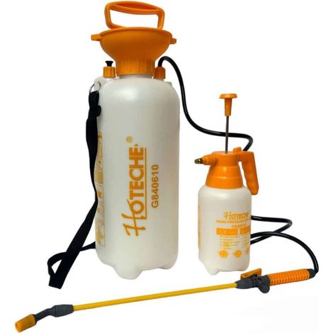 POMPA IRRORATRICE A PRESSIONE 8LT + 1LT SPRUZZINO VAPORIZZATORE MANUALE 118HO