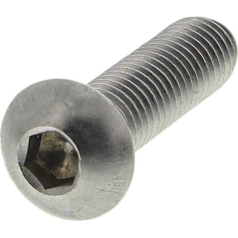Vis à six pans creux, M8 x 30mm, tête Vis bombée à tête creuse hexagonale, en Acier Inoxydable ( Prix pour Sachet de 25 )