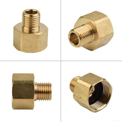 Adaptateur de tuyau rotatif en laiton pour nettoyeur à pression - Filetage intérieur de 22 mm vers filetage extérieur de 14 mm - Résistant à la pression - Étanche - Pour accessoires de nettoyage (1/5)