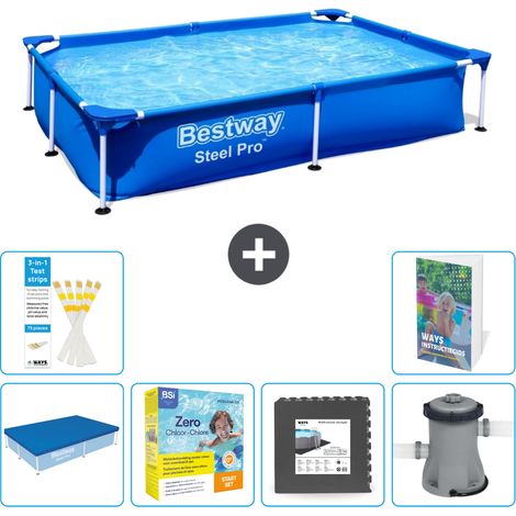 Bestway Steel Pro Rechteckig - 221x150x43 cm - 7-teilig S85