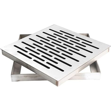 Stainless Steel Floor Drain Cover with Frame, Multi-Hole Non-Slip Design for Fast Drainage, Outdoor Grid for Roads, Schools, Squares (200 x 200 x 20mm) (1/5)