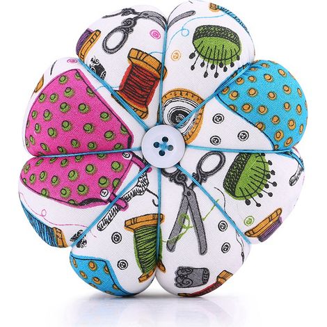 Coussin à épingles citrouille en tissu avec bracelet élastique ajustable, accessoire de couture pratique et décoratif pour atelier, diamètre 10cm (1/4)