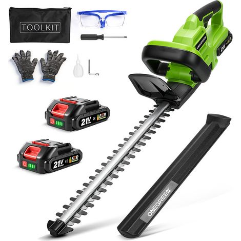 Taille-haies électrique 21V,Longueur de lame 48 cm,Avec deux batteries 2000 mAh (1/5)
