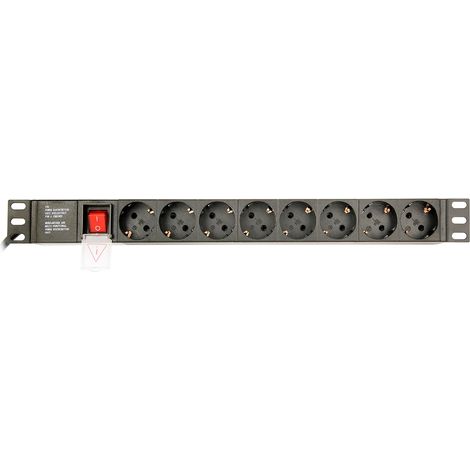 EnerGenie EG-PDU-014 Rack Power Distribution Unit (8 Schuko sockets. 1U. 16A. Schuko plug. 3m. black color) (1/5)