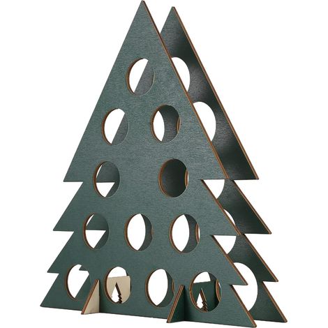 Calendrier de L' pour Adultes, Compte à Rebours avec Arbre de Noël en Bois, Mini Porte-Alcool, Support pour Bouteille de Vin, Cadeaux (1/5)