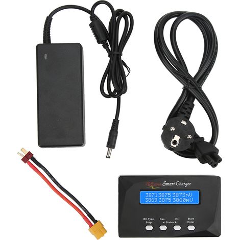 Chargeur équilibré 60W USB pour batteries, ajustement automatique, écran digital, déchargeur intégré, 100-240V avec prise UE (1/5)