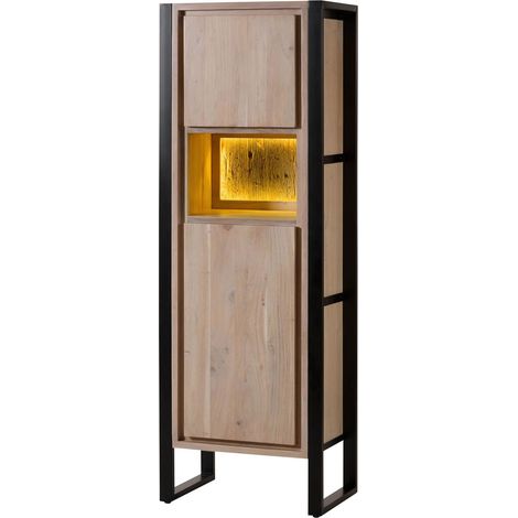 Standregal Akazie / Altholz natur lackiert 62x40x180 cm montiert DENVER 105 (1/4)
