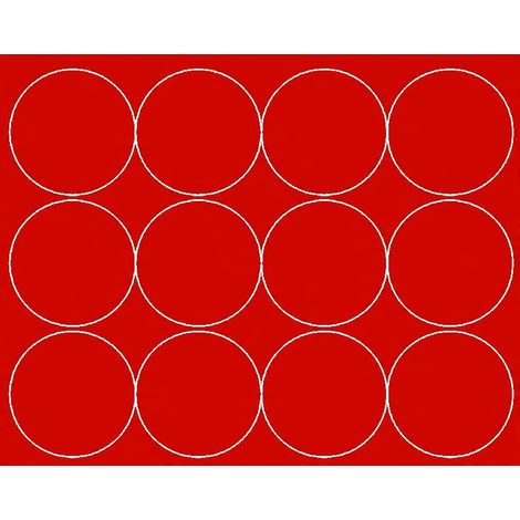 Adesivi circolari da 12 cm, adesivi circolari a pois, 12 pezzi, rosso lucido