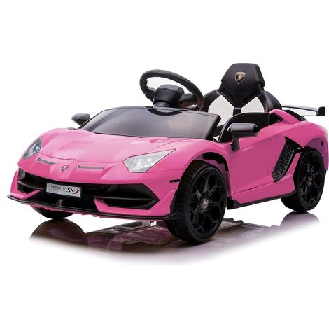 Voiture Électrique 12V pour Enfants Lamborghini, Télécommande, Vitesse 3-5 Km/h, Portes Hydrauliques, Suspension, de 3 à 8 Ans, Rose