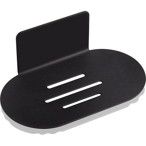porte Savon Mural De Auto-adhsif(noir), Porte-savon Douche En Acier Inoxydable, Boite A Savon De Sans Perage Pour Cuisine De Salle De Bain Utilis (1/5)