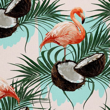 Decoración de exterior Oxford - Motiv Flamingo und Kokosnuss (1/5)