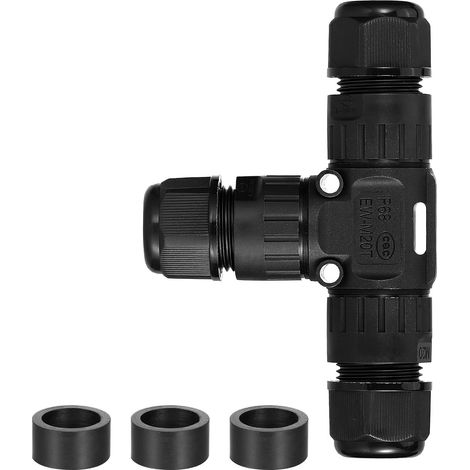 Connecteurs de Câbles Étanches IP68 Boîte de Dérivation Electrique Exterieure Etanche pour Jardin Câble Souterrain (1 paquet noir) (1/5)
