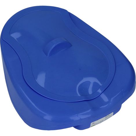 Bassin de lit médicalisé, urinoir robuste, bassin de lit chausson avec couvercle pour adultes âgés alités, bleu foncé (1/5)