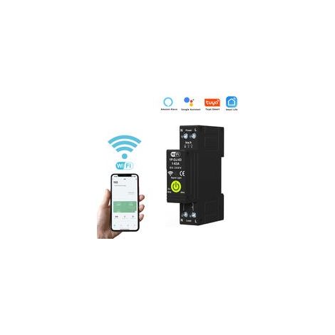 Disjoncteur Intelligent WiFi 63A, Minuterie de Mesure et Télécommande, Compteur Énergie Monté sur Rail DIN (1/5)