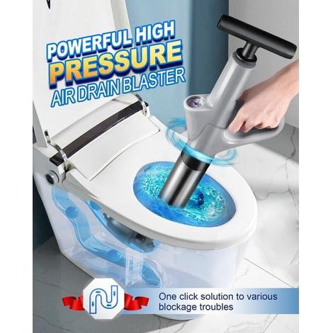 SNQ – Déboucheur de canalisation pro – Pression 120 PSI – 4 têtes interchangeables – Pour éviers, toilettes et baignoires – Matériaux durables (1/4)