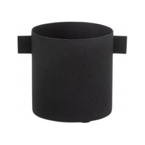 Cache-pot rond en métal 16x11x12 cm - - Blanc - Non percé (1/2)
