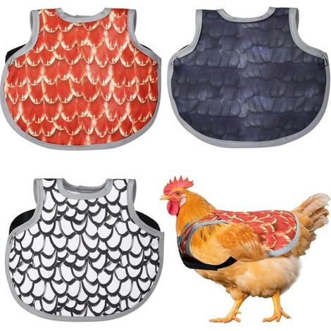 3 Pcs Selle de Poulet, Tablier de Selle de Poulet Poule avec Sangles, Gilet de Sécurité pour Poules, Protection Dorsale et Latérale, Accessoires de Protection des Plumes Volaille (1/5)