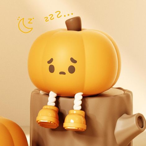 Kleines LED-Nachtlicht in Kürbisform, dimmbare Silikon-Nachttischlampe, wiederaufladbares Touch-Nachtlicht für Halloween-Dekoration (1/5)