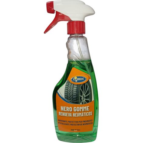 Nero Gomme Auto Spray 500ml Professionale Lucida Pneumatici Effetto Bagnato - Ravvivante Protettivo per Ruote Auto Moto e Camper - Rinnova Gomme Liquido Made in Italy