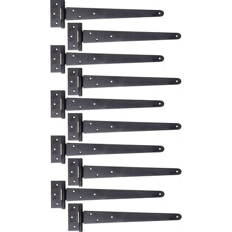 Penture anglaise noire – 348 x 46 mm – avec goupille rivetée – Marque Alberts