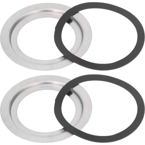 Lot de 2 adaptateurs d'évacuation des déchets en acier avec joints antidérapants, réducteur d'évier de rechange pour systèmes de vidange de cuisine, installation facile, adaptateur d'élimination (1/4)